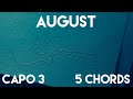 august by Taylor Swift Guitar Lesson | Capo 3 (5 Chords) Tutorial