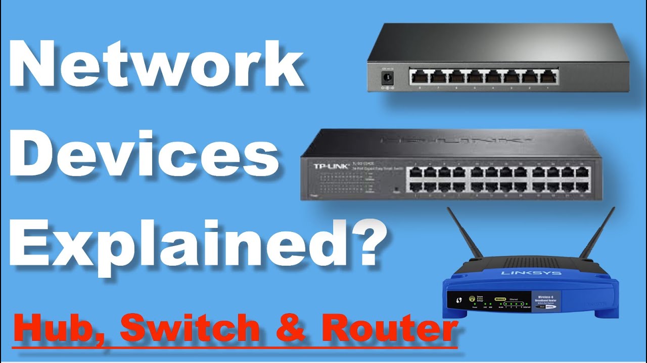 Hub, Switch & Router Explained - What's the difference?  Network devices explained