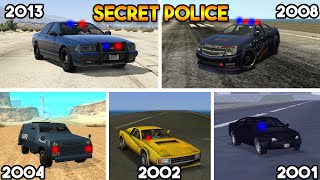 SECRET POLICE CARS FROM ALL GTA GAMES (FROM GTA 5, GTA 4, GTA SAN, GTA VC, GTA 3)