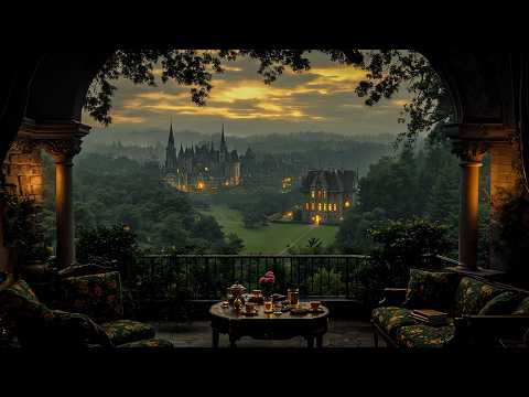 Warm Tea and a View of the Castle at Dusk | Dark Academia Piano for Reading, Calm Study & Reflection