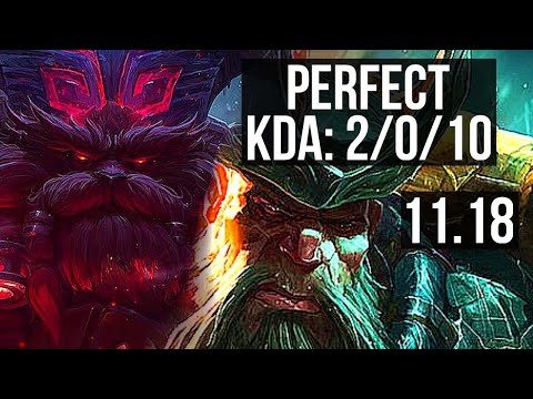 ORNN vs GANGPLANK (TOP) | 2/0/10, 1.3M mastery, 600+ games | NA Master | v11.18