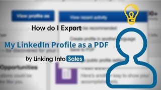 How do I Export My LinkedIn Profile as a PDF?