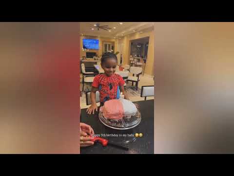 Floyd Mayweather's Grandson KJ Helps to bake his Fifth Birthday Cake