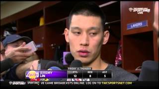 Jeremy Lin - Thunder vs. Lakers 12/19/14 Post Game Analysis + Interview