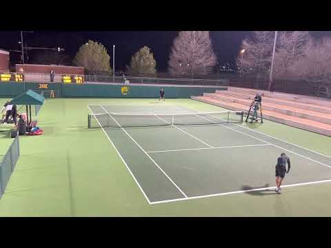 Ethan Muza gets singles win against Arizona state. 1/27/2023