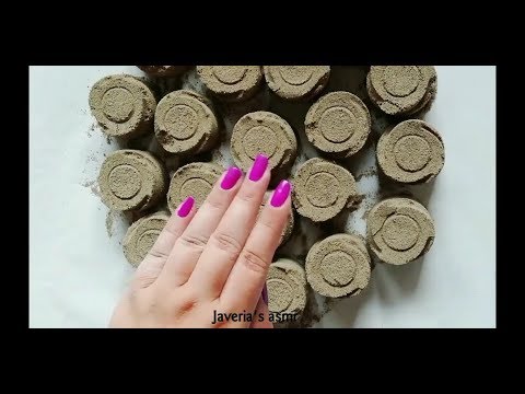 #Satisfying#relaxing#JAVERIAASMR CRUMBLING SAND+CEMENT CUPS|FLOWER SHAPE, SIFTING, PLAYING|ASMR