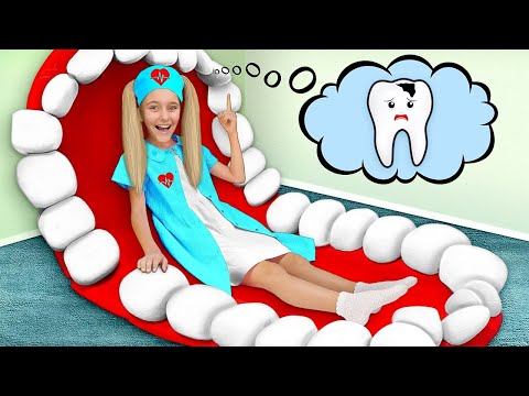 Sasha visita odontología y aprende a cepillarse los dientes | Aprendiendo nuevas profesiones