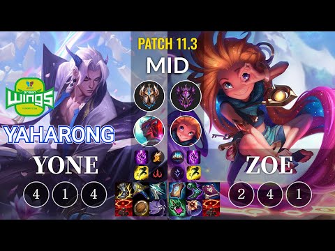 JAG Yaharong Yone vs Zoe Mid - KR Patch 11.3