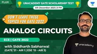 Analog Circuits | Don't Leave these Topics for GATE 2022 | ECE | Siddharth Sabharwal (AIR 1)
