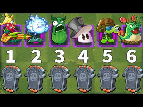 PvZ 2 Discovery - Every Plants Chinese 1 POWER-UP vs 99 Gravestones - Who Will Win?