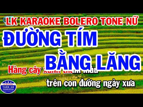 Liên Khúc Karaoke Bolero Tone Nữ Dễ Hát | Đường Tím Bằng Lăng | Sao Chưa Thấy Hồi Âm