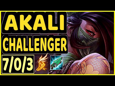 GREVTHAR (AKALI) - 7/0/3 KDA CHALLENGER GAMEPLAY - BR