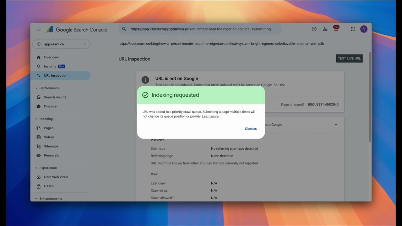 Watch the Google Indexer AI Agent Demo