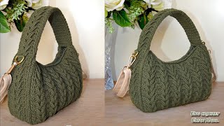 شنطة كروشية تصميم جديد وغرزة مميزة تريندي وشيك 👜 Crochet new design miu miu mini bag
