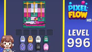 Pixel Flow Level 996 Solution Walkthrough