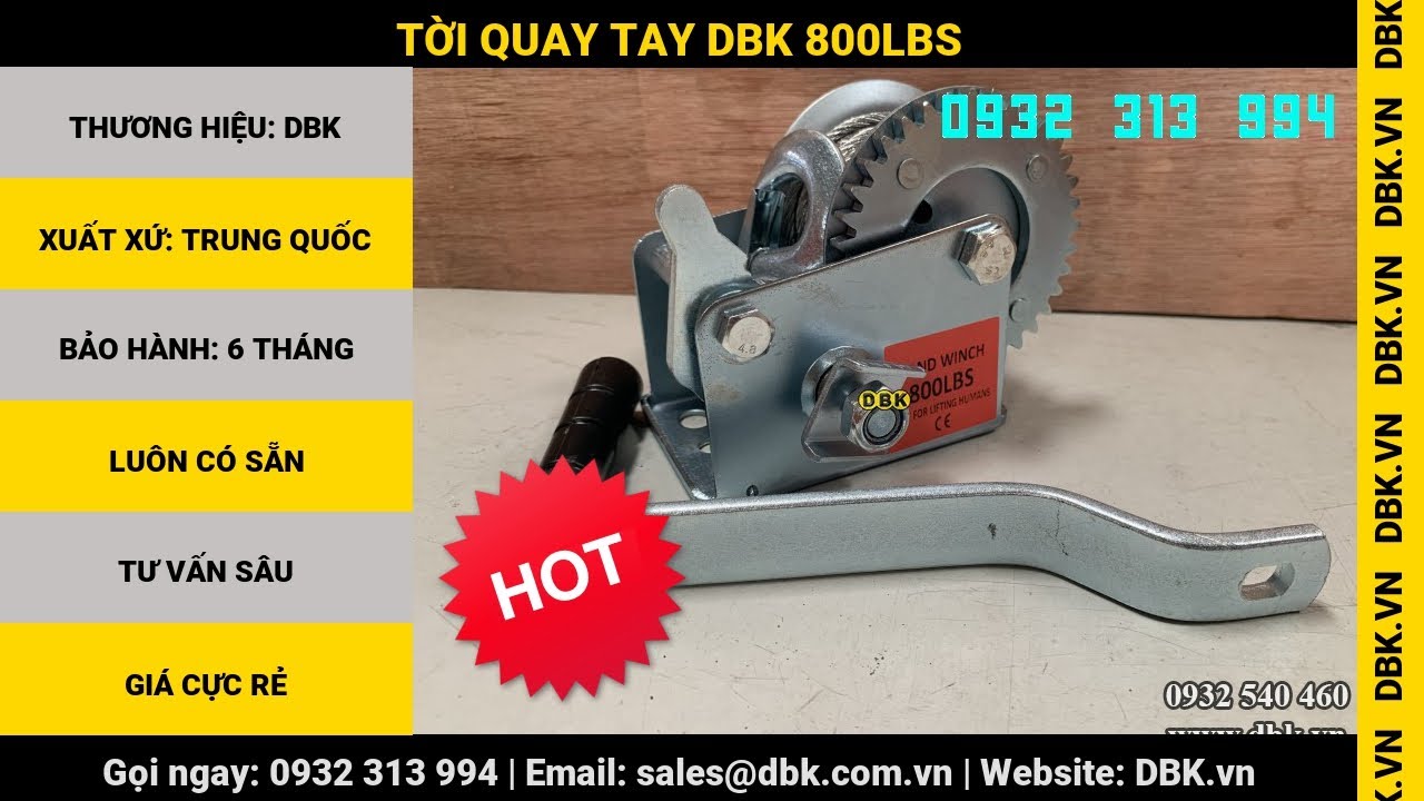 Video Tời quay tay DBK 800LBS - Tời quay tay DBK 800LBS