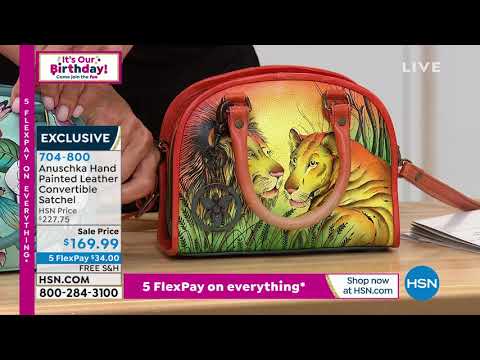 Anuschka – Umwandelbare Satchel aus handbemaltem Leder