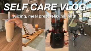 SELF CARE VLOG 💌 🛁 | skincare, relaxing bath, beet juice recipe + more!
