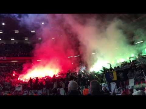 Saint Etienne Ultras at Old Trafford Europa league 2016