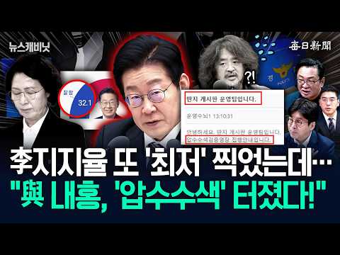 지지율 또 최저, ‘추미애 후폭풍’ 거셌다…“여권 내홍, 급기야 압수수색까지” [뉴캐]
