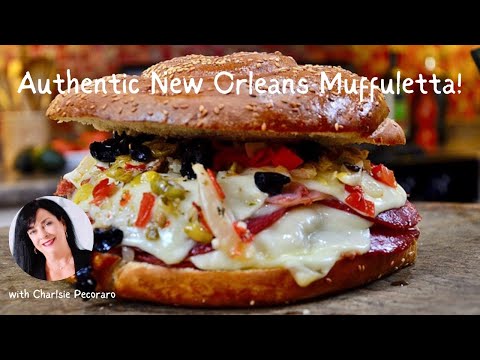 Heavenly Handheld: Authentic New Orleans Muffuletta! Santo Pecora's recipe! Bring your appetite!