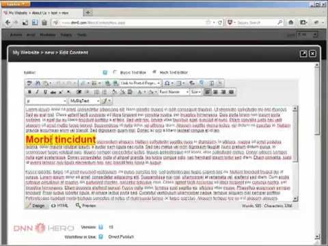DotNetNuke Tutorial - How to create new CSS styles to use in the HTML Editor - Video #287