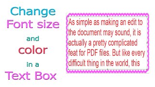 How to change font size and color in a text box using Foxit PhantomPDF