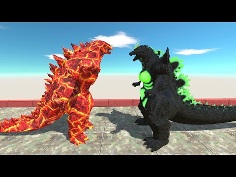 Dark Super Godzilla Vs Monster Godzilla 2014 Lava Death run - Animal Revolt Battle Simulator