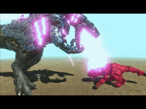 GIANTGODZILLASAURUS VS WORKSHOP UNITS EPIC BATTLES - ANIMAL REVOLT BATTLE SIMULATORS