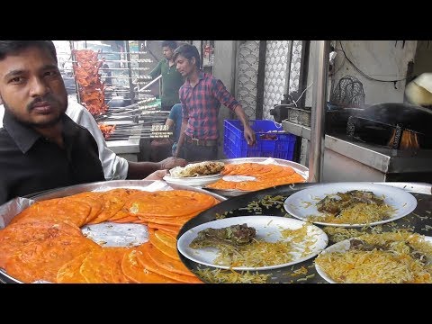 Mughlai Paratha with Mutton Galouti Kebab & Mutton Biryani - Tunday Kababi Lucknow Aminabad