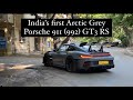 India S First Arctic Grey Porsche 911 992 GT3 RS Chennai Carspotting Carspotter India