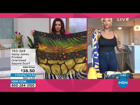 Sassy Jones Printed Oversized Square Scarf