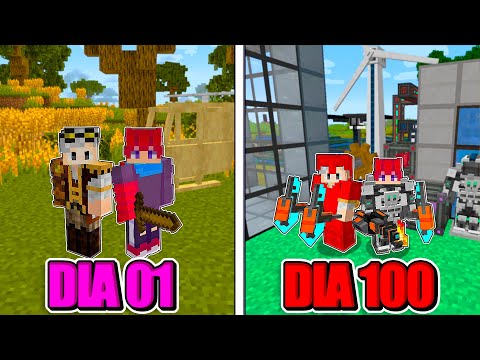 Sobrevivi 100 dias no Mundo de Tecnologia do Minecraft em Duo