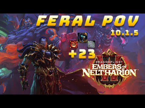 200 k DPS Feral pump - M+ 23 Uldaman - Feral Pov - 10.1.5