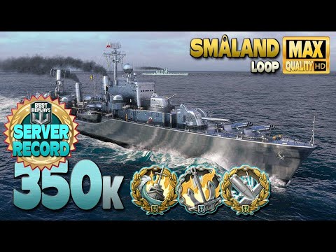 Destroyer Småland: Good player & NA server record - World of Warships