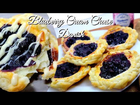 Blueberry Cream Cheese Danish/Air Fryer Puff Pastry Recipe