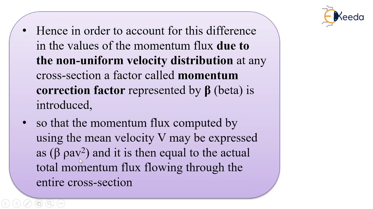 momentum correction factor