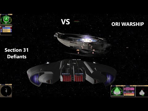 3 Section 31 Defiants VS Ori Warship | Star Trek VS Stargate | Star Trek Bridge Commander Battle |