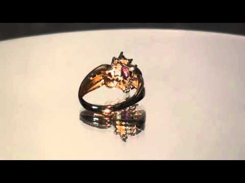 RUBY AND DIAMOND Ring in 14kt Yellow Gold