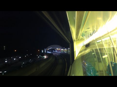 RET Metro Rit (door de ruit) in de avond De Akkers - Heemraadlaan naar Rotterdam Centraal