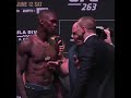 Things get heated between Israel Adesanya and Marvin Vettori at the #UFC263 presser #Shorts