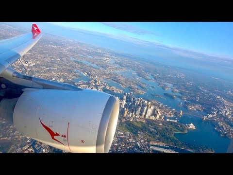 Qantas Airbus A330-300 take off from Sydney Airport on route to Brisbane! Video