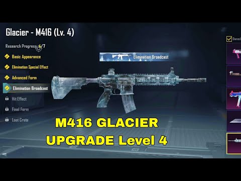 Finally 🔥 Upgrade M416 Glacier | M416 Glacier Upgrade To lvl 4 | M416 Glacier Full UpgradeBGMI