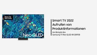 Samsung Smart TV 2022: Aufrufen von Produktinformationen