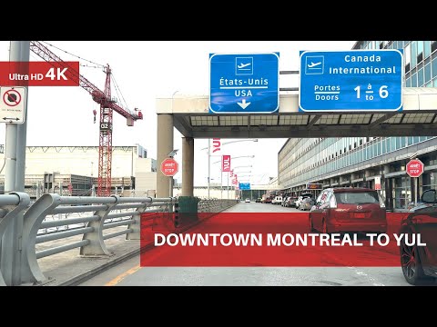 [4K] Morning Drive from Montreal Downtown to Airport | ASMR Driving