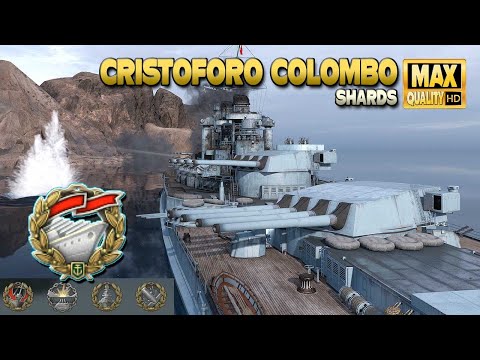 Battleship Cristoforo Colombo: Thriller on map Shards - World of Warships