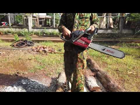 Military uses EFCO MH580 camcorder to cut wood