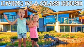 Glass House Tour! Our Staycation Home Doesn&#39;t Have a Roof!!!