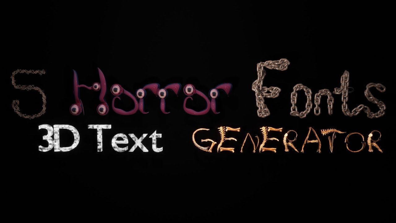 5 Horror Fonts - 3D Text Generator - UE5 Marketplace Showcase