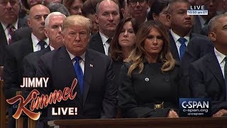 Trump Worried About Mean Comments at Bush Funeral